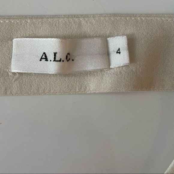 A.L.C 100% silk v-neck long sleeve blouse white cream - Picture 4 of 7